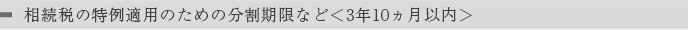 相続税の特例適用のための分割期限など＜3年10ヵ月以内＞